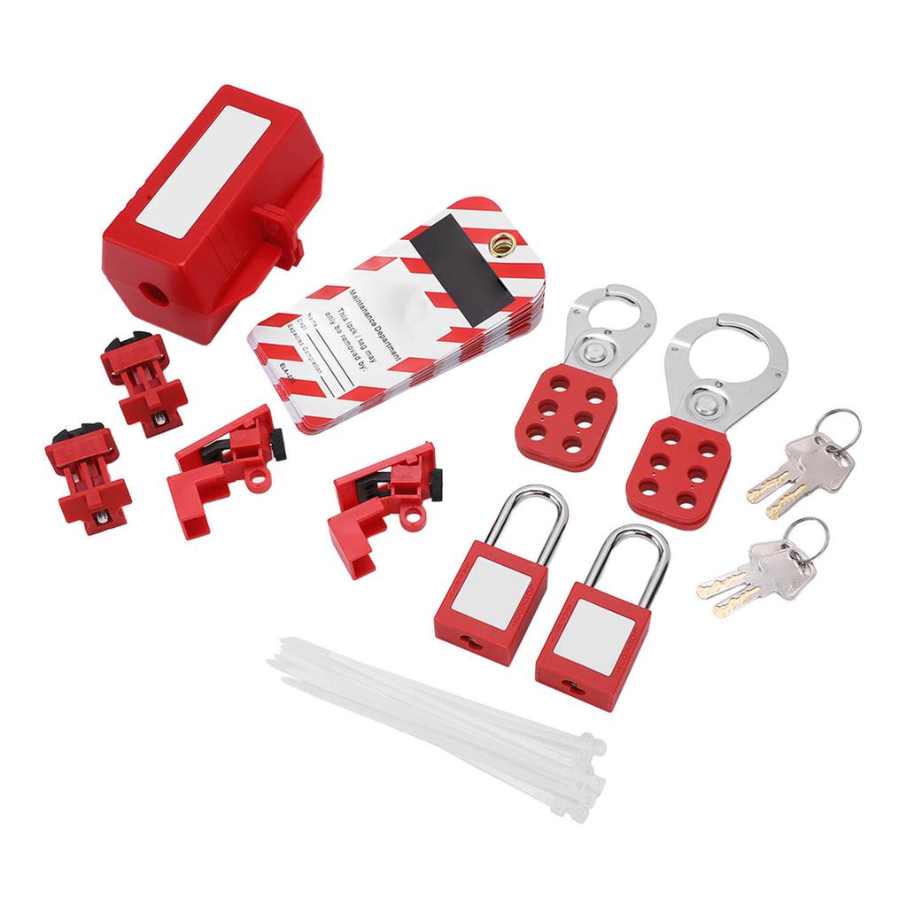 Lockout Tagout Locks Kit with Safety Padlocks Hasps Circuit Breaker Lockouts Loto Tags Carry Bag