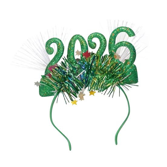 2026 Новогодняя вечеринка Ободок Сверкающий Светодиодный Светящийся Головной убор для Рождества Кануна Нового года Праздничные Мероприятия Вечеринки Празднование