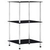 VidaXL 3-Tier Shelf Black 40x40x67 Cm Tempered Glass 249509