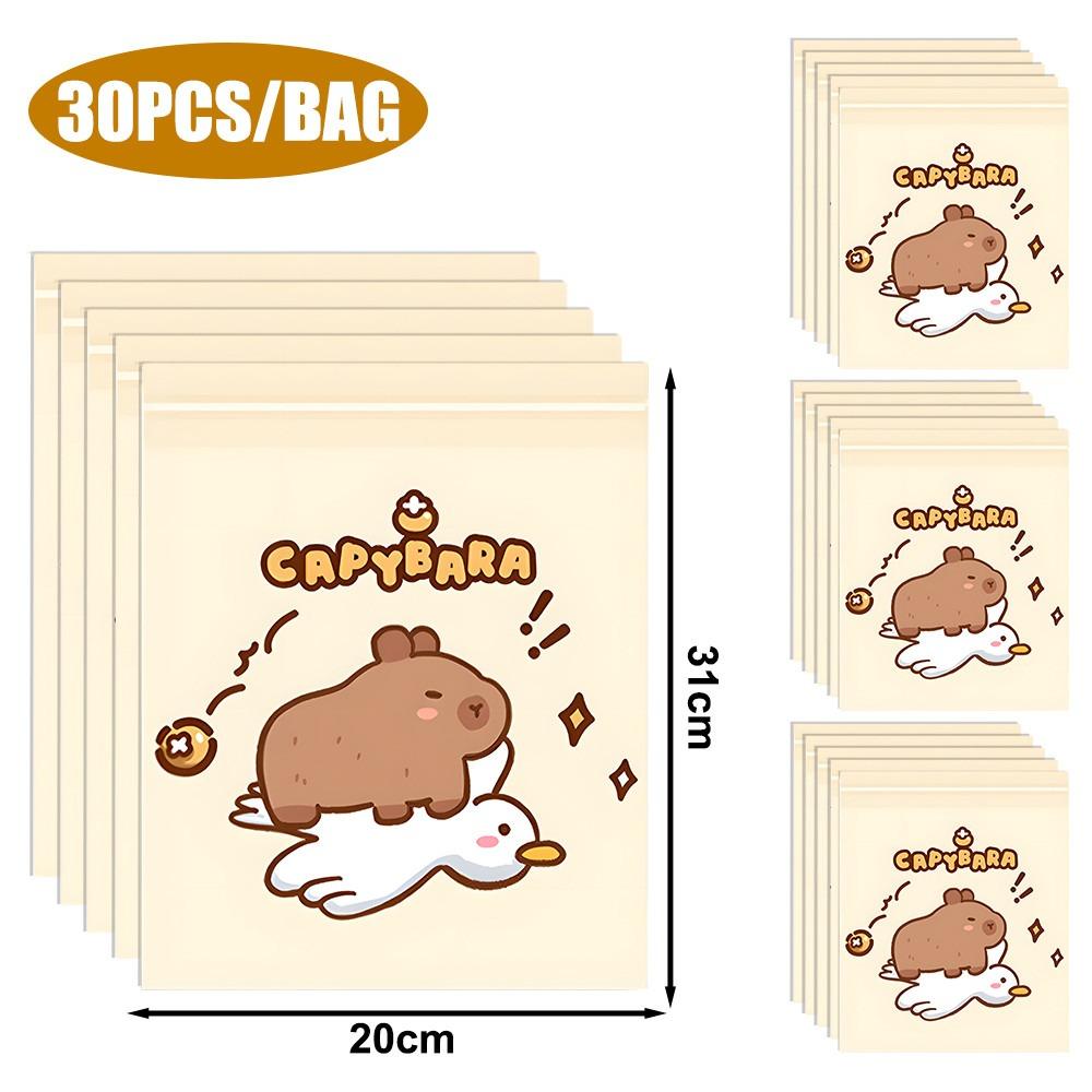 30Pcs New Capybara Disposable Garbage Bags Self Adhesive Thickened Desktop Trash Can Cartoon Leak-proof Car Garbage Bags