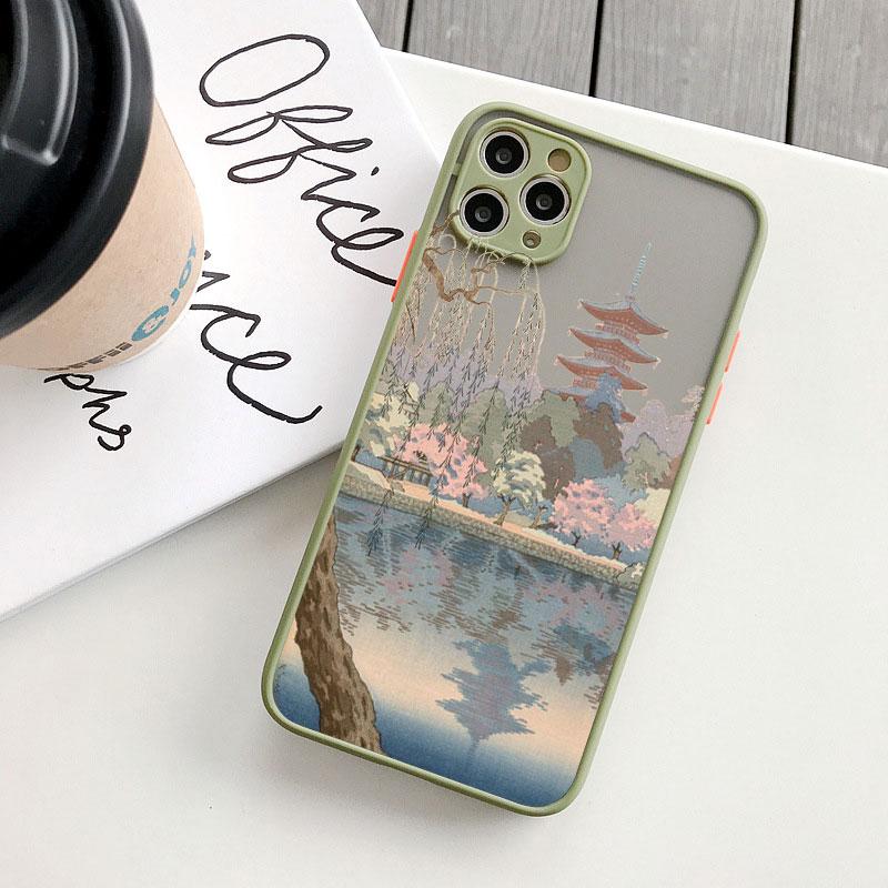 Японская Аниме Сцена Пейзаж Чехол для Телефона для iPhone X XR XS 12 13 14 11 15 Pro Max Mini 8 7 Plus Мультяшные Пейзажи Чехлы Fundas