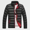 Men's Winter Cotton Jacket - Youth Contrast Color Thick Stand Collar Coat