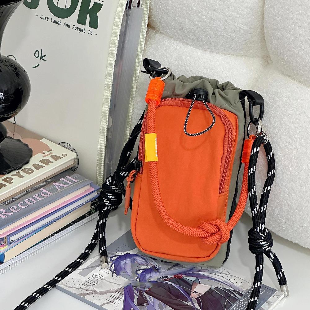 Nylon Rope Drawstring Crossbody Bag Coin Pouch Mobile Phone Pack Nylon Shoulder Bag  Outdoor
