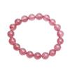 KOUOKU Old Strawberry Quartz Bracelet 10mm Power Stone Love Luck Present Natural Stone Prayer Beads [K Memories] (Strawberry Quartz-10mm)