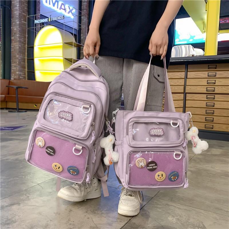 Japanese All-match High-face Value Large-capacity JK Transparent Pain Bag Light Schoolbag Women's Simple Backpack