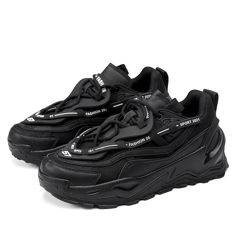 Новые толстые подошвы повышают индивидуальность модной обуви для мужчин, студентов, спортивных нескользящих кроссовок с амортизацией для подростков
