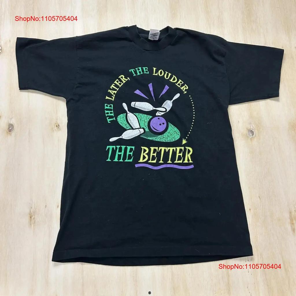 Vintage 90s Fruit Of The Loom T Shirt Unisexs Xl Black Bowling Slogan Vintage Stylish Comfortable