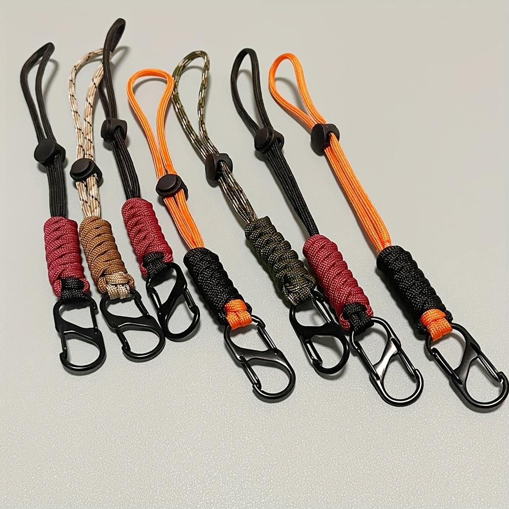 Плетеный брелок с крючком на запястье - Прочный уличный разноцветный держатель для ключей для пеших походов, кемпинга и повседневного использования, аксессуары для кемпинга