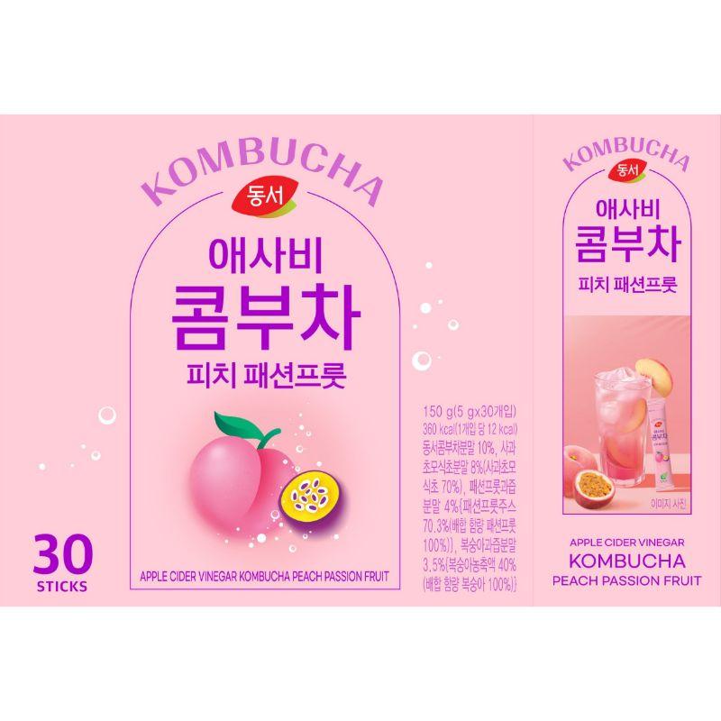 Dongsuh Яблочный уксус Комбуча Персик Маракуйя 5 г X 30 Пакетиков