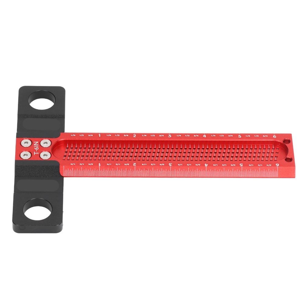 Red Black Hole Marking T Ruler Stainless steel T Square Carpenter Square DIY Projects