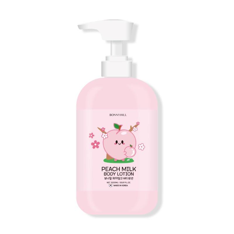 BONNYHILL Гель для душа Персиковое молоко 1000 мл / Лосьон для тела 1000 мл, Питательный, Увлажняющий, Корейская косметика, K-beauty