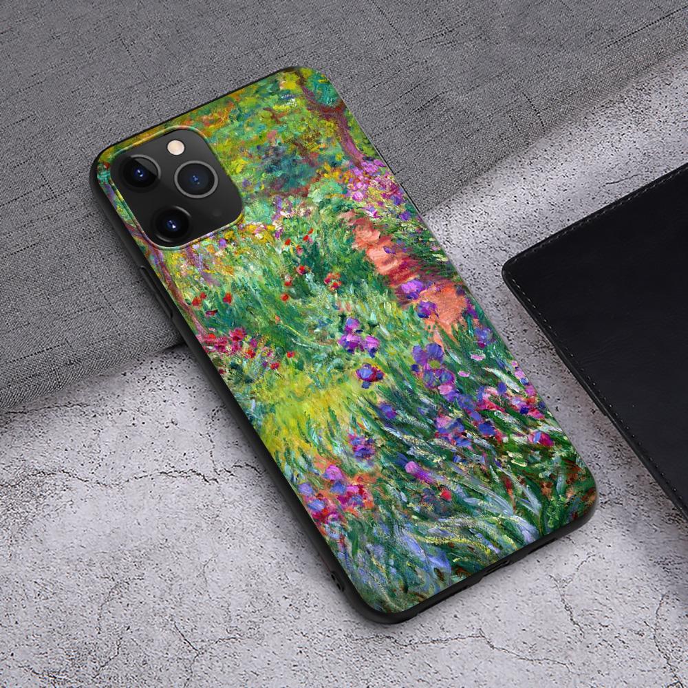 Чехол T40 Claude Monet Garden Lotus для iPhone 13 12 Mini 11 Pro XS Max XR X 8 7 6 6S Plus 5 5S SE 2020