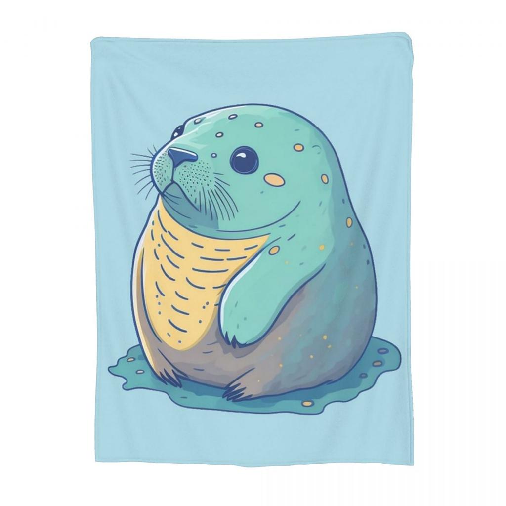 Adorable Fat Baby Chonky Seal Blankets Flannel Sofa Throw Blanket Multi-function for Couch Bedding Office Throws Bedspread Quilt