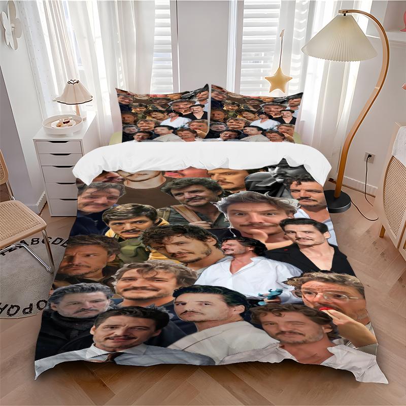 3Pcs Facial Expressions Collage Bedding Set Quilt Cover Pillowcase Home Christmas Xmas Halloween Gift 1 Duvet Cover 2 Pillowcase M924412