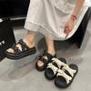 Thick-soled High-end Slippers Women's Summer Wear 2025 New Models with Skirts, Sandals, Fairy Style Fashion One-word Sandals