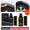 100/50ml Automotive Plastics Coating Agent Car Interior Plastics Parts Refurbishment Restorer with Sponge for Auto Cleaning