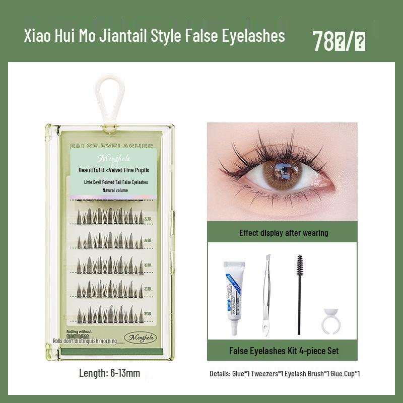 Накладные ресницы Menghela Big Eye Natural Curled - Тонкая ножка, отдельные пучки для удлинения