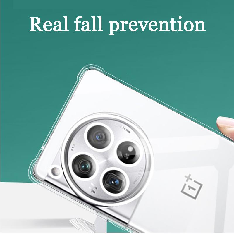 Противоударный прозрачный чехол для OnePlus 12 PJD110 6.82" Мягкие силиконовые прозрачные задние крышки для телефона OnePlus12 Защитная камера