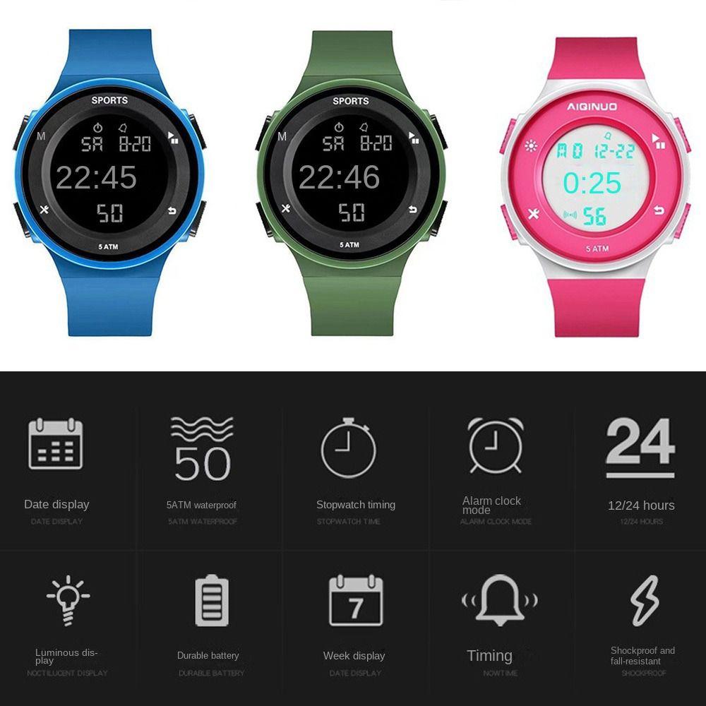 Электронные часы с большим циферблатом, повседневные светодиодные цифровые наручные часы, высококачественные часы для пары, для спорта на открытом воздухе