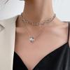 Multilayer Pendants Necklace Clavicle O-shape Chain Collar For Women