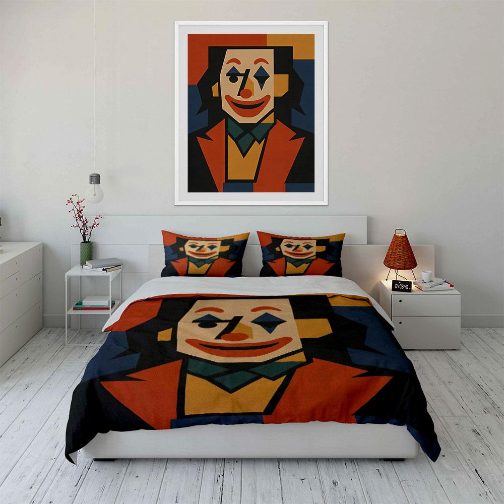 Smiling clown face pattern. Bedding sets Duvet cover sets Duvet covers Pillowcases(1 * Duvet Cover 2 * Pillowcases, without duvet insert)