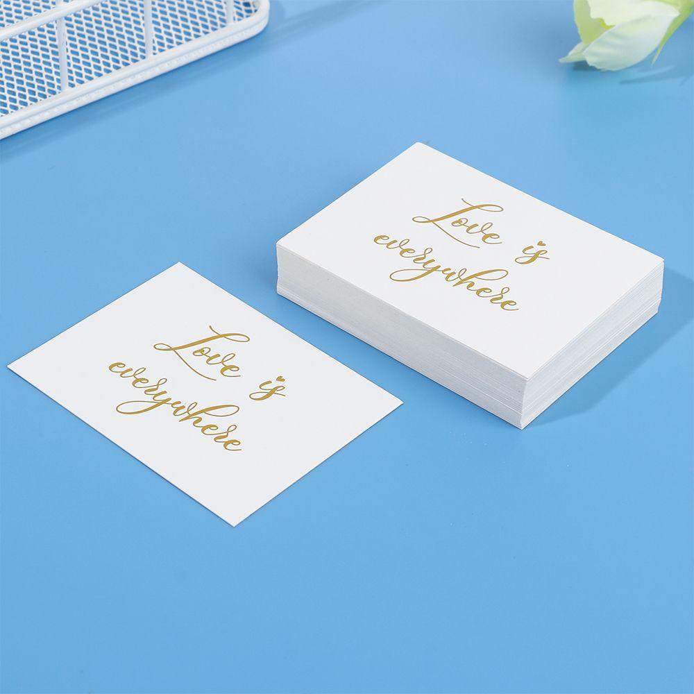 Happy Birthday Wedding Party White Greeting Card Handwriting Message Cards Gold Stamping Thank You