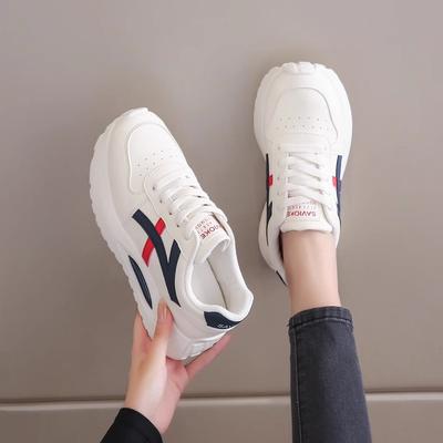 Женские кроссовки на платформе, белые, повседневные, для бега