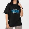 Мотивационная футболка Let's Big Think To Happy Positive Quote Tee Подарок Унисекс