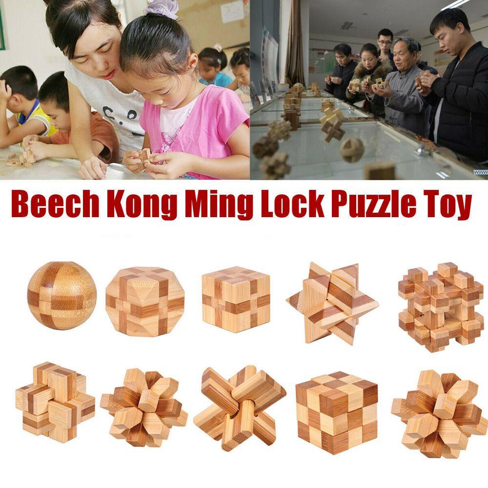 3D Interlocking IQ For Adults Kids Children Classic Toys Brain Teaser Kong Ming Lock Puzzle Toy