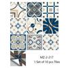 10pcs/set Mandala Style Crystal Hard Tiles Ceramics Wall Sticker Kitchen Wardrobe Home Decor Art Mural Peel & Stick Wall Decals