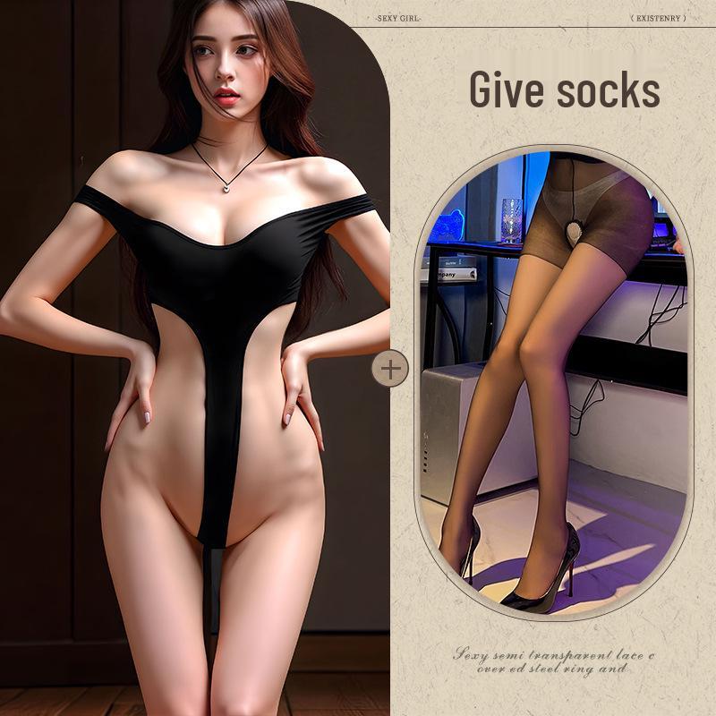 Женский комплект боди Passion Lingerie: Купальник школьный с открытой промежностью, чистое желание