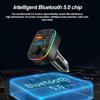 Автомобильный FM-передатчик Bluetooth 5.0 Type-C Dual USB 3.4A быстрое зарядное устройство со светодиодной подсветкой атмосферный свет MP3-плеер Lossless Music