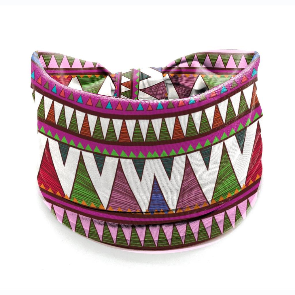 Bohemian African Ethnic Print Knotted Yoga Headband – Wide Elastic Women's Hair Accessory