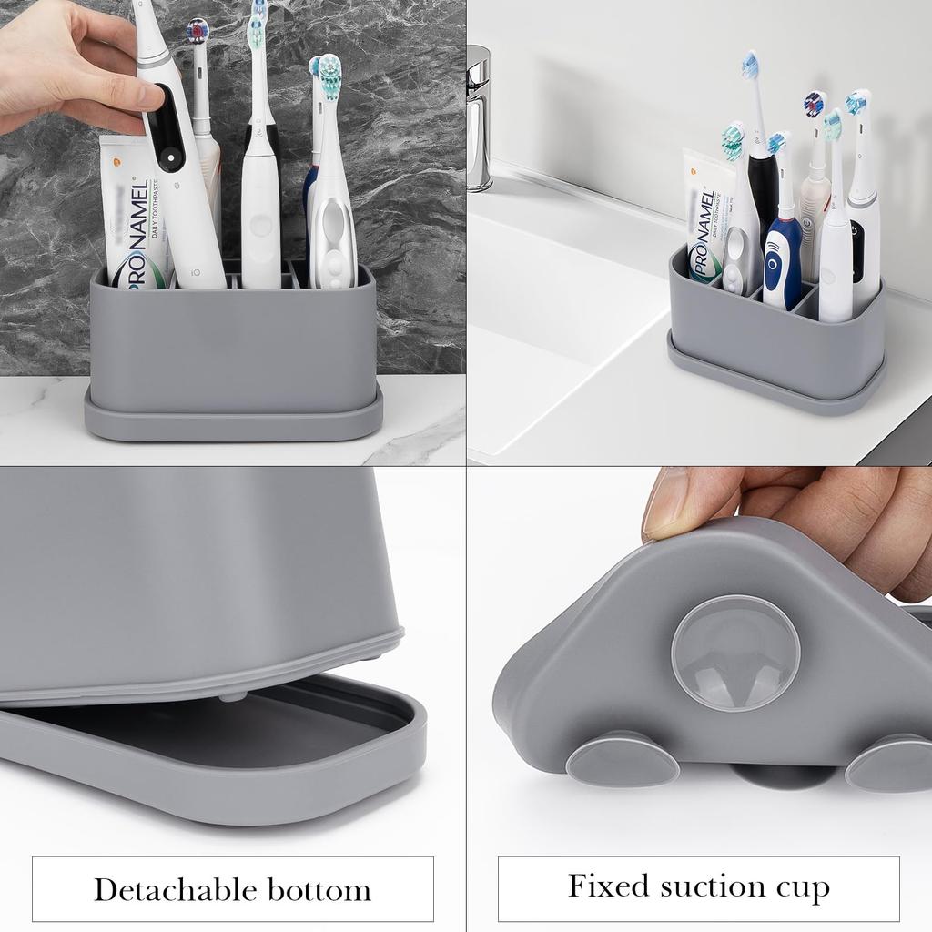Linkidea Electric Toothbrush Silicone Toothbrush Countertop Electric Toothbrush Holder Organizer Compatible with Pro 100 and Spinbrush Pro Holder,