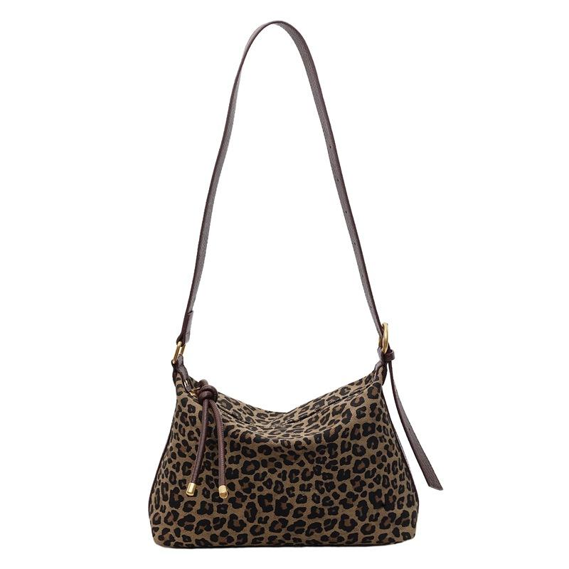 Повседневная тканевая сумка большой вместимости в корейском стиле, модная сумка-тоут с леопардовым принтом, сумка на плечо/подмышку