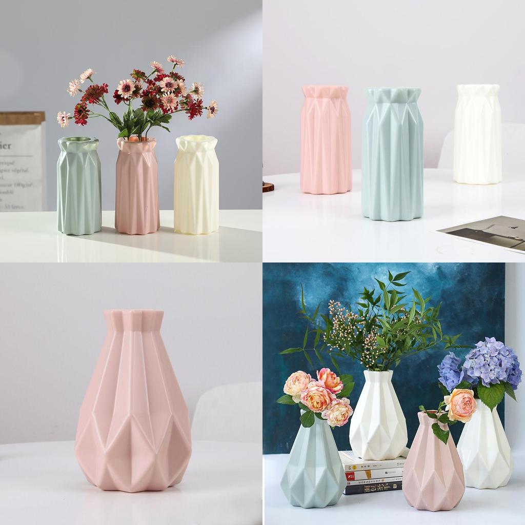 Elegant Origami Plastic Vase Imitation Ceramic Flower Pot For Stylish Home Decor
