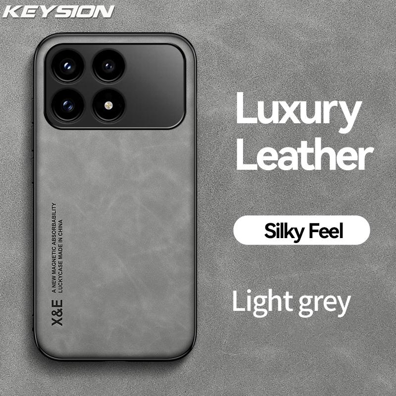 KEYSION Роскошный ретро чехол из ПУ кожи для Xiaomi POCO F8 Pro Мягкий силиконовый+ПК Противоударная задняя крышка для телефона для POCO F8 Ultra