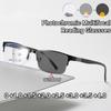 Photochromic Multifocal Reading Glasses Business Half Frame Presbyopia Eyewear Classic Color Changing Anti Blue Light Eyeglasses