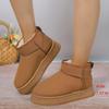 2024 New Thicked Plush Ankle Boots Women Fashion Faux Suede Non-Slip Snow Boots Woman Comfort Soft Sole Platform Cotton Shoes