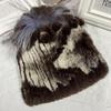 New Winter Real Rabbit Fur Beanies Hat Women 100% Genuine Real Rex Rabbit Hat Good Elastic Knitted Rex Rabbit Fur Caps