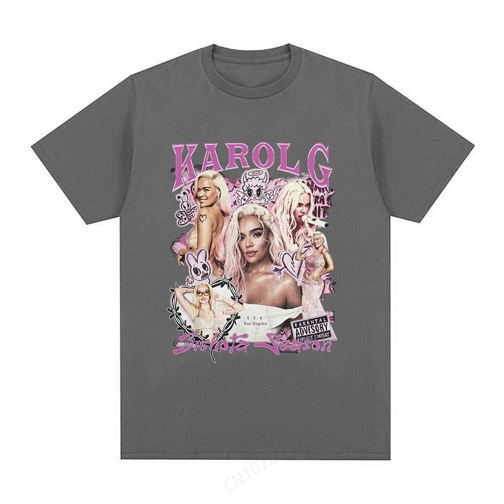 Karol G Bichota Season Graphic Tshirt Mens Womens Fashion Aesthetics Oversized Tshirts Harajuku Hip Hop Short Sleeve Tshirt