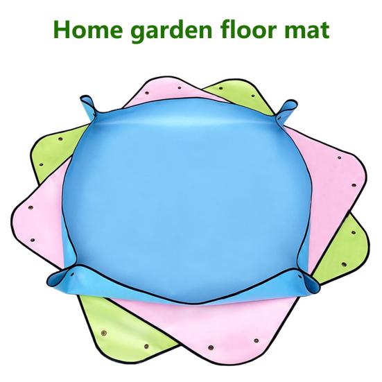 Gardening Pad 4 Corners Snap Buckle PVC Indoor Balcony Plants Soil Change Repotting Mat for Patio