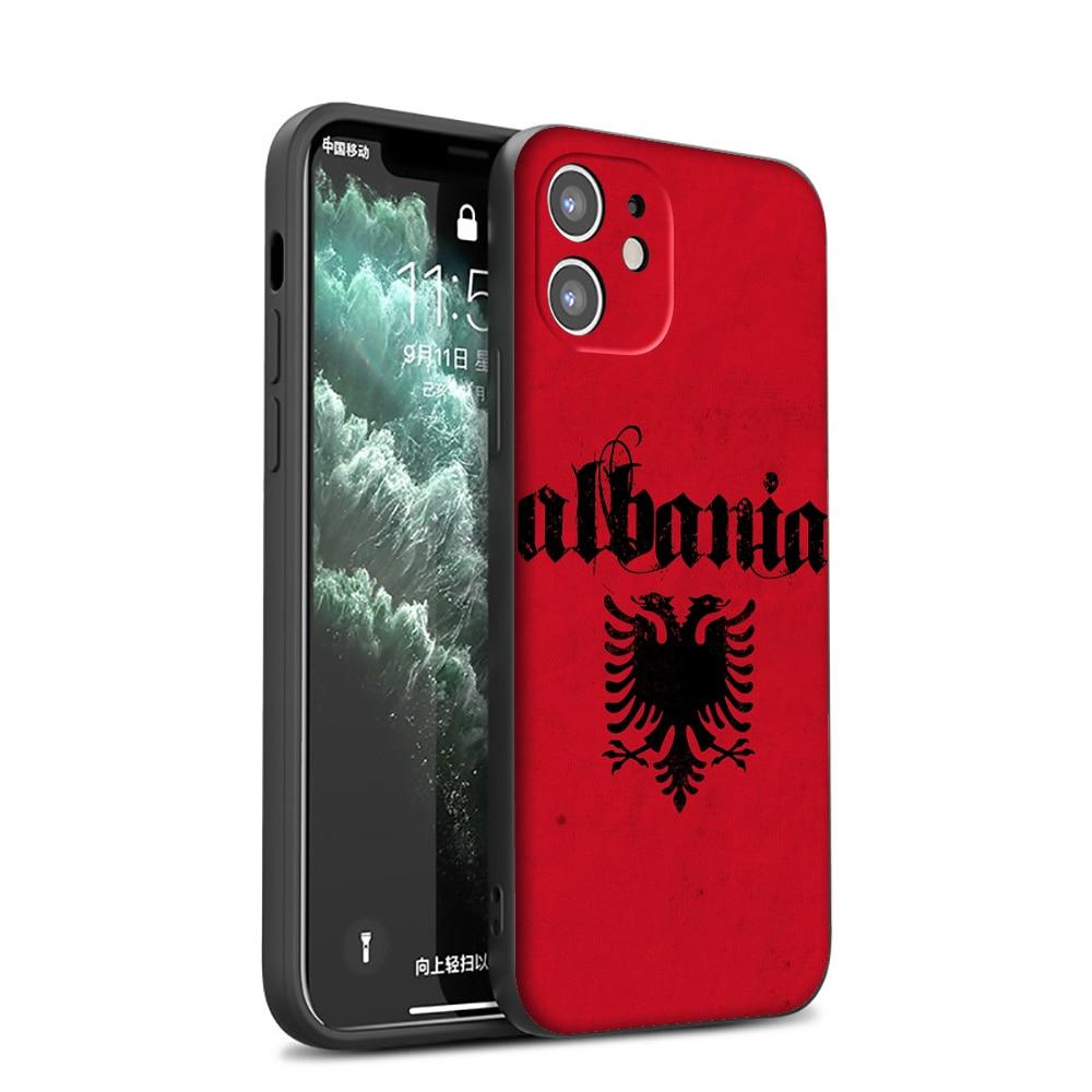GX16 Албания, мягкий силиконовый чехол с флагом албанцев для iPhone 13 12 Mini 11 Pro XS Max XR X 8 7 6 6S Plus 5 5S SE 2020