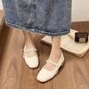 French Xiaoxiangfeng Flat-bottomed Comfortable Single Shoes Soft Leather Mary Jane Women's Shoes 2025 Summer and Autumn New Temperament Gentle Wind