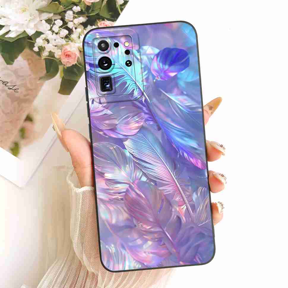 Чехол для Samsung Galaxy S20 Ultra Популярный цвет Цветочный принт Силиконовая задняя крышка Для чехлов телефона Samsung S20 Ultra 4G 5G Fundas
