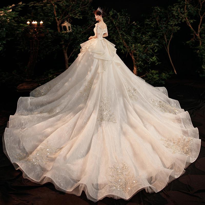 Свадебное платье, новая невеста, французский двор, тяжелая промышленность, звездное небо, большой размер, Mori Dream Super Fairy
