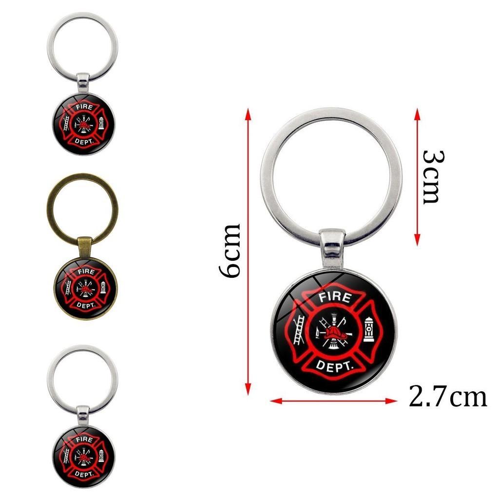 Modern Simple Style Zinc Alloy Firefighter Emblem Keychain Elegant Gift
