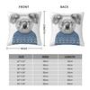 Winter Koala Humor Square Pillowcase Polyester Linen Velvet Creative Zip Decorative Sofa Seater Cushion Case