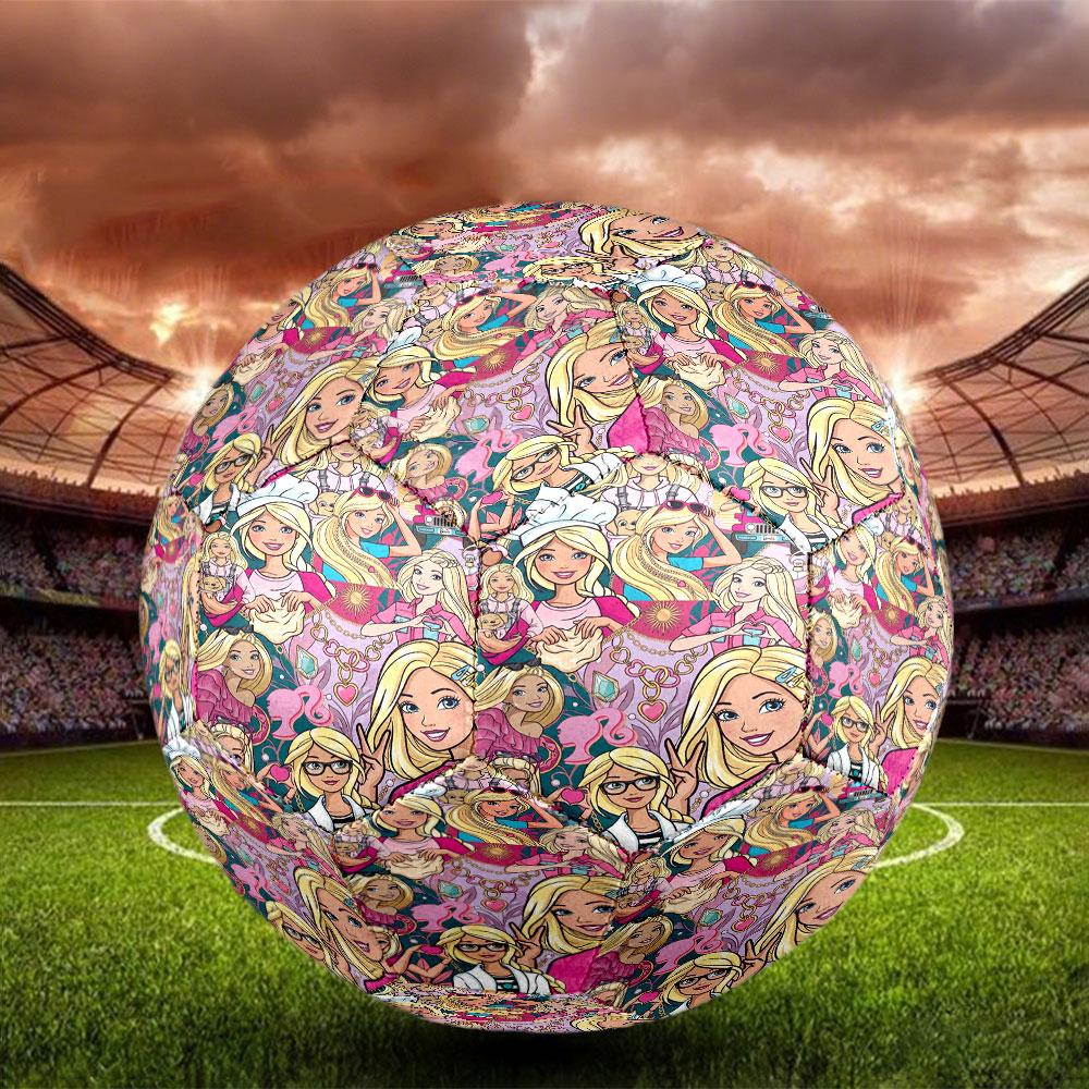 Barbie Print Size 5 Soccer Ball, Standard Match Football for Sports Game and Team Practice, Ideal Gift for Soccer Fans