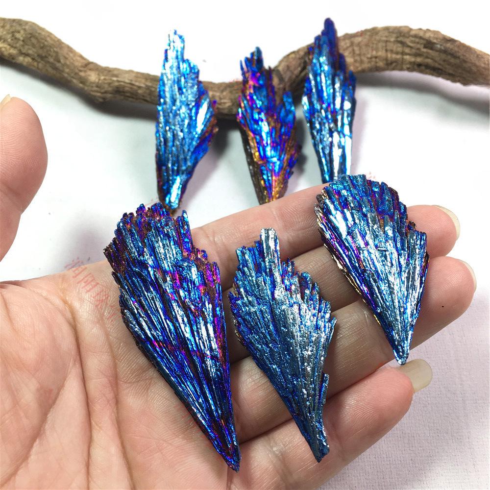 Peacock Blue Flame Feather Tourmaline Crystal Cluster Specimen